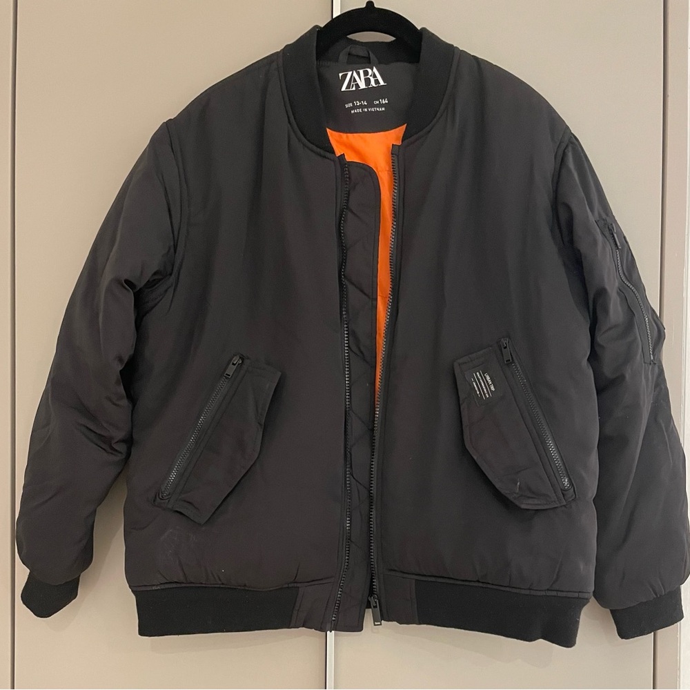 Zara BoysBlack Bomber Jacket
